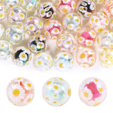 15Pcs Acrylic Beads Round 16mm UV Bead in Bead with Daisy Print Fit for DIY Jewelry Bracelet Necklace Keychain Beadable Pens Mob