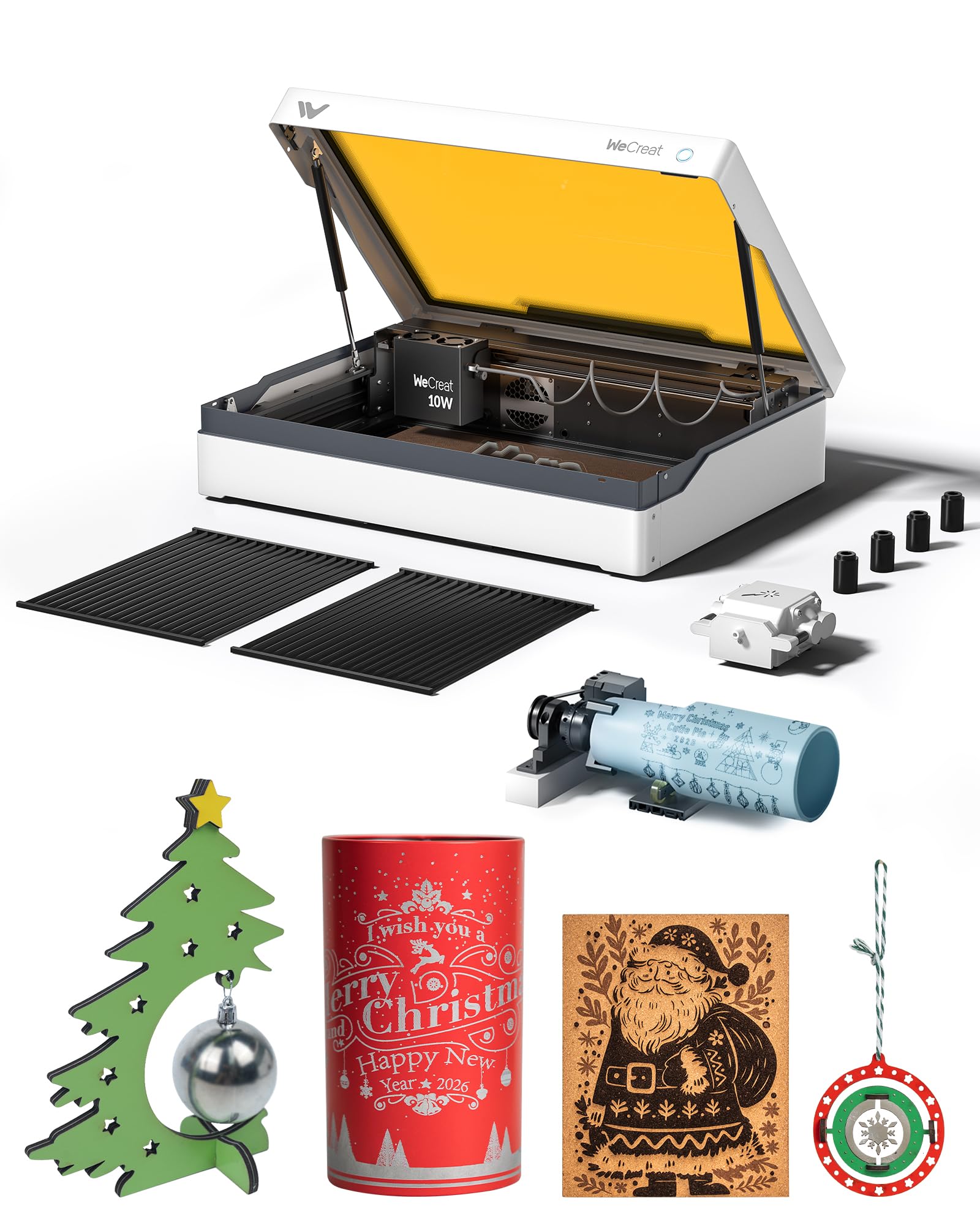 WECREAT Vista 10W Laser Engraving Machine with 9-in 1 Rotary, Smart HD Camera, Compact Diode Desktop Laser Engraver for Beginner