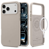 Spigen for iPhone 17 Pro Max Case, Silicone Fit MagFit [Compatible with MagSafe] - Stone
