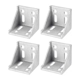 uxcell 4Pcs Inside Corner Bracket Gusset, 57x57x59mm 6060 Angle Connectors for 3060/6060 Series Aluminum Extrusion Profile Silve