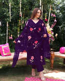 Anni Designer Women'S Rayon Viscose Printed Straight Kurta With Pant & Dupatta (Roka Begani-Vks01_Xxl_Begani_Xx-Large),Begani,2XL,,,