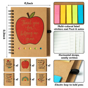 ANGOLIO 12Pcs Teacher Appreciation Gift Inspirational Bulk Spiral Notebook Thank You Gift for Teachers from Students Inspiration