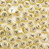 Yiizzxin 200Pcs Round Ancient Gold Letter Y Beads,4x7mm Flat Letter-Y Bead for Bracelets,Alphabet Beads for Jewelry Making DIY N