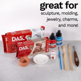 Das Air-Hardening Modeling Clay - Terra Cotta Clay 2.2Lb Block - Pliable Air Clay For Sculpting And Coating - Easy To Use Air Dr