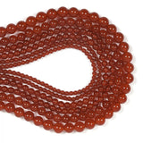 malahill semiprecious Stone Beads for Jewelry Making, Sold per Bag 5 Strands Inside, Red Carnelian Treated 8mm