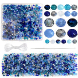 TOAOB 1000pcs Glass Faceted Beads 4mm 6mm 8mm Blue Sparkling Briolette and Rondelle Spacer Beadsfor DIY Crafts Jewelry Making Br