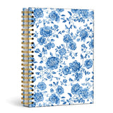 Enkvke Blue Floral Notebook for Women A5, Chinoiserie Floral Notebook