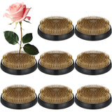 Sliner 8 Pcs 3.15 Inch Floral Frogs Round Brass Flower Holder Japanese Ikebana Vase Floral Frogs Arranger Fixed Tools Pin for Fl