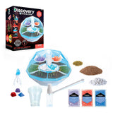 Discovery DIY Light-Up LED Terrarium - Plants & Crystals Geodome Grow Kit, 3 Colorful Crystal Formations, Rye Grass, Education S
