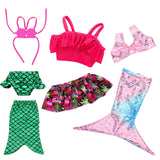 Barwa 18 Inch Doll Clothes Accessories 3 Sets Princess Mermaid Tail Outfits Dress Swimsuit Bikini Tops Underwear Swimwear for 18