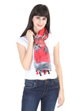 Fabseasons WomenS Printed Cotton Scarf, Scarves, Stole And Shawl For Summer/Winter Size 75 X 180 Cms (Red)