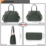 Adisa Two Tone Handbag 3 Compartments Shoulder Bag For Women And Girls With Sling Belt (Ad4084-D.Grn),Dark Green,,B0F6W6R8F5