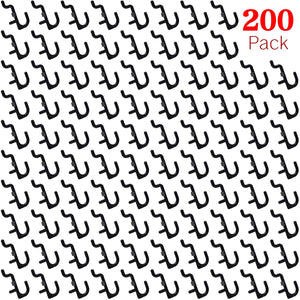 Pegboard Hooks 200-packs J Shape Peg Hooks Black Peg Hook Accessories