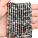 BONNY BOXX 150PCs Natural African Bloodstone Spacer Beads, Loose Semi Precious Flat Round Gemstone Heishi Disc Stone Beads for B
