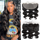 13x6 Frontal Human Hair Body Wave HD Transparent Ear to Ear 22 Inch Lace Frontal Closure With Baby Hair Free Part 100% Virgin Hu