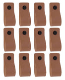 Brute Strength - Leather Drawer Pulls - Taupe - 12 pcs - 4-15/16 x 1 - Leather Handle - Leather Dresser Pulls - Cabinet knobs D