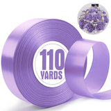 XSEINO 110 Yards Ribbon,1 1/2 Inch Lavender Satin Ribbon for Flower Bouquet, Gift Wrapping, Ribbons for Crafts, Hair Bows Making