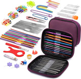 Crochet Hooks Set With Ergonomic Soft Grip Handles, Knitting Needles, Stitch Markers, Yarn Needles & Storage Case | Crochet Kit 