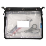 Advantus 50904 Expanding Zipper Pouch, 13 X 9 1/4, Clear/Black