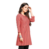 Shiv Textiles Rayon Fabric Printed Round Neck Short Kurtis For Women Top Dresses Kurti For Ladies & Girls Kurtis (Gajari_L)