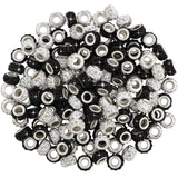 Hicarer 200 pcs 11mm Rhinestone European Beads Diamond Crystal Large Hole Spacer Beads for DIY Rondelle Charm Bracelet Hair Chai