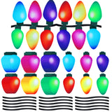 Outus 40 Pcs Christmas Car Magnets Decor Lights Car Refrigerator Stickers Reflective Bulb Lights Magnets Xmas Decor for Any Meta