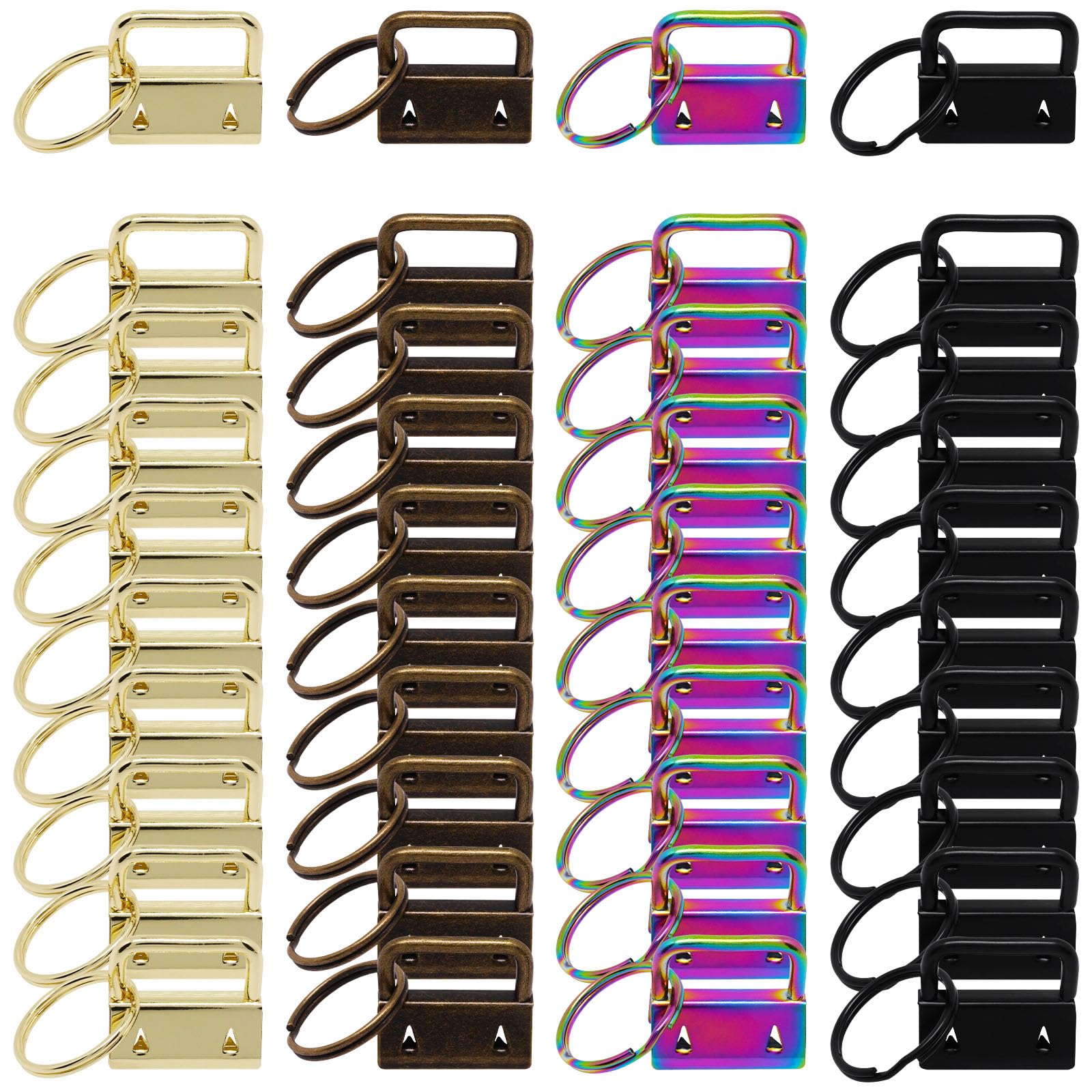 GDFYMI Key Fob Hardware, 40Pcs 1 Inch Keychain Hardware Set with Split Ring for Wristlet, Key Lanyard, Keychain Making Kit Craft