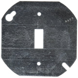 RACO 729 Flat Octagon Electrical Box Cover, 4 in L X W, Metallic, Steel, Gray
