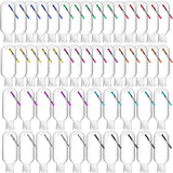 FairySandy 50 Pcs Traveling Bottles with Keychain 2oz Clear Plastic Hand Sanitizer Holder Keychain Empty Refillable Liquid Packi