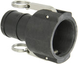 Banjo 200C Polypropylene Cam & Groove Fitting, 2 Female Coupler x Hose Shank
