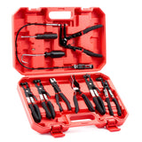 Orion Motor Tech 9pc Hose Clamp Pliers with Flexible Wire Long Reach Swivel Jaw and Flat Band Pliers for Coolant Radiator Heater