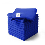 Ninia Blue Microfiber Cloth 12 Pack 35x35 cm, Thick & Absorbent Reusable Towels for Car Detailing Stainless Steel Polishing Elec