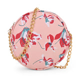 Adisa Women Girls Floral Print Round Sling Bag (Pink-Red),Pink-Red,,B0CW9JMTF2