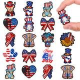 FYSUIMU 12 Pcs Patriotic Silicone Focal Beads Red Blue American Flag Silicone Beads 4th of July Loose Rubber Bead for Independen