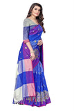 Om Sai Latest Creation Soft Cotton Silk Foil Print Saree For Women Banarasi Saree Under 449 2021 Beautiful For Women Saree (Blue & Pink)
