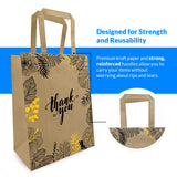 Reli. Paper Bags | 110 Pcs Bulk | 8x4.5x10.25 | Paper Thank You Bags | Brown Kraft Handles | Printed Small Thank You Giftb