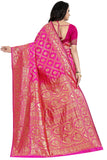 Sugathari Womens Banarasi Saree Pure Kanjivaram Silk Saree Soft New Ladies 2023 Design Wear Pattu Sarees Latest Cotton Party Sari Collections With Blouse Piece For Wedding Sadi (Sam San 9017-Rani)