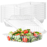 76 Clear Plastic Containers, 8 X 8 X 3 Hinged Lid Togo Clamshell Food Containers for Food, Strawberry Boxes, Bakery Supplies, Ca
