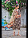 Gosriki Women'S Cotton Blend Straight Printed Kurta With Pant & Dupatta (Nayantara Black-Nrw-Gs_S_Black_Small),Black,,B0CCL1XWK3