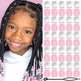 VENOFEN 50PCS Light Pink Hair Beads Clear Bead for Locs Cute Braids Accessories Pony Beads Hair Decoration for Kids Girls Dreadl
