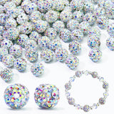 Dowarm 110PCS 10MM Rhinestone Beads for Baseball Bead Necklace, Round Rhinestone Clay Beads for Crafts Bracelet Earring Beaded P