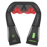 Snailax Rechargeable Neck Massager with Heat, Shiatsu Back and Neck Massager, Cordless Portable Deep Kneading Shoulder Massage P