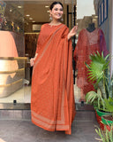 Anni Designer Women'S Rayon Viscose Anarkali Printed Kurta With Pant & Dupatta (Hamlet Orange-Vks01_L_Orange_Large),Orange,L,,,