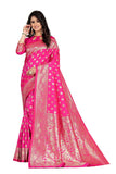 Sugathari Womens Banarasi Saree Pure Kanjivaram Silk Saree Soft New Ladies 2023 Design Wear Pattu Sarees Latest Cotton Party Sari Collections With Blouse Piece For Wedding Sadi (Pari S-1 Rani)