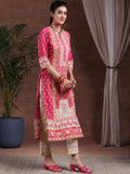 Libas Women'S Crepe Printed Straight Kurta (29266 Pink Pink Xs