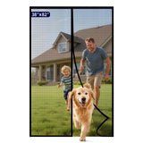 Kitsure Magnetic Screen Door - 38.0 x 82.0 in Retractable Screen Door Mesh for Front Door or Sliding Door, Pet & Kid Friendly, H