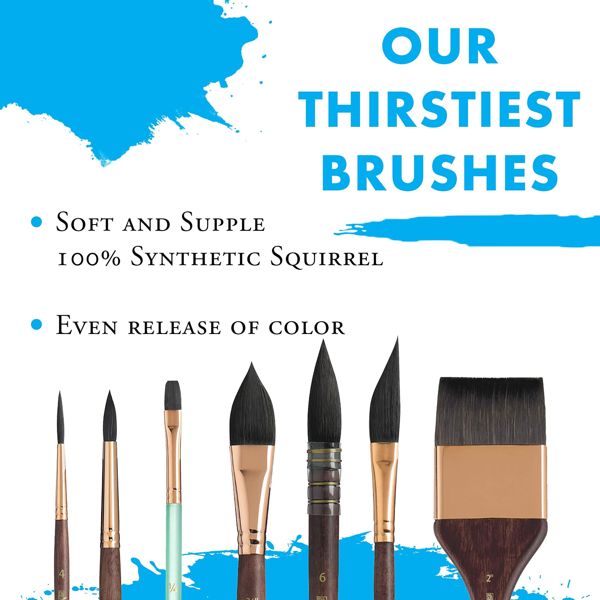 Princeton Artist Brush, Round Neptune, Brushes For Watercolor Series 4750, Synthetic Squirrel, Size 16
