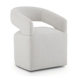KISLOT Upholstered Dining Chairs with Casters Modern Barrel Side Armchair with Rollers for Diningroom Bedroom Livingroom Reading