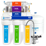 Express Water Reverse Osmosis Alkaline Ultraviolet Water Filtration System - 100 GPD (Deluxe Chrome Faucet)