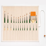 Anvis Canvas Paint Brush Roll Up Case, 26 Pockets Art Supply Storage Holder Bag with Tie Closure, Beige, Professional Stationary